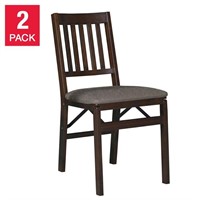 2-pack, Stakmore Wood Folding Upholstered Chair