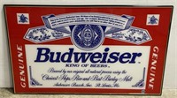 (JL) Budweiser Beer Sign 32 1/2” x 20 1/2”