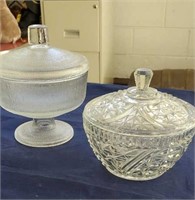 Pair of lided candy dishes