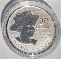 2012 - 9999 Fine Silver Canadian $20 Coin