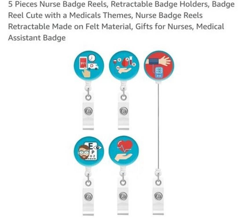 MSRP $15 5 Pack Nurse Badge Reels