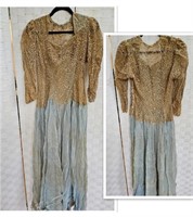 Antique Lace Bodice Dress 1930s/40s