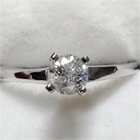 Certified 10K Diamond(0.4Ct, I2,G) Ring