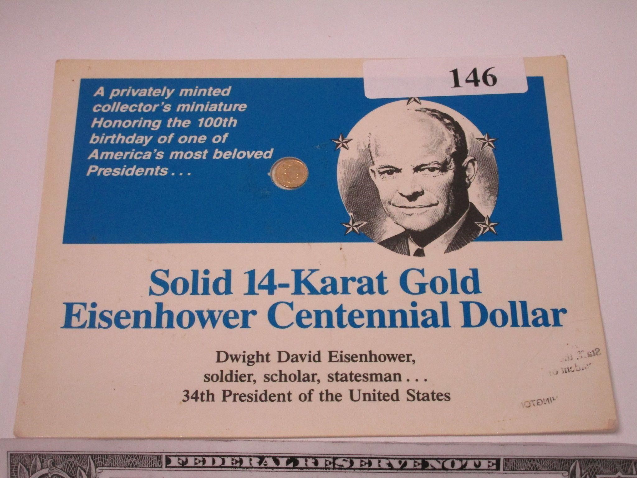 14 karat gold Eisenhower coin