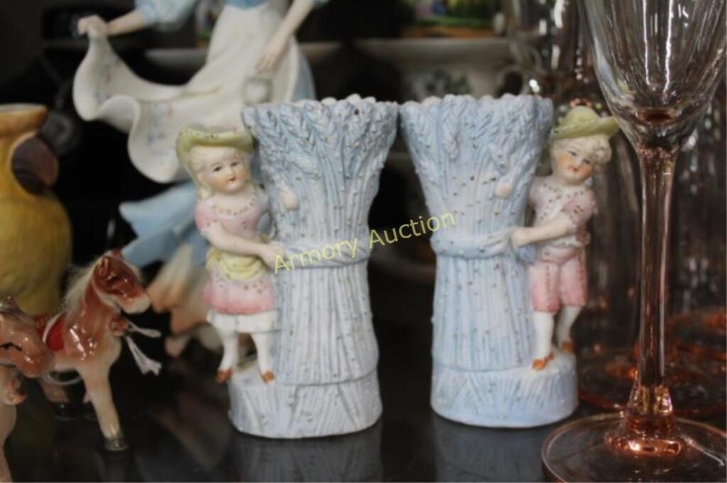 VINTAGE PORCELAIN FIGURAL VASES