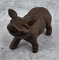 Cast Iron Pig Paperweight