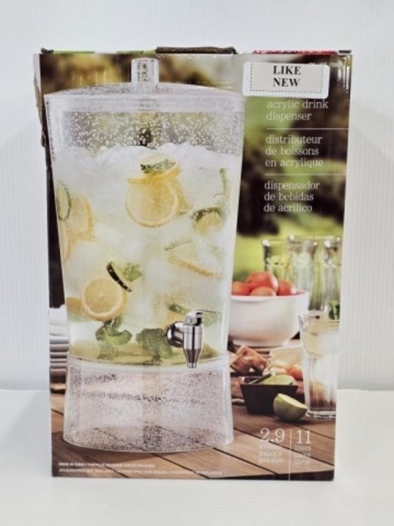 ACRYLIC DRINK DISPENSER - LIKE NEW