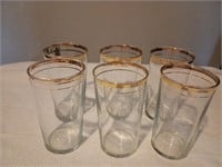 Gold Rimmed Juice Glasses Set of 6