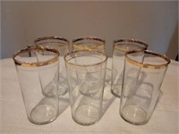 Gold Rimmed Juice Glasses Set of 6