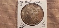 1881S Morgan Dollar MS63 Proof Like