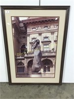 Framed print of statue