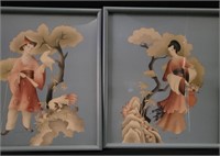 1940'S BERNARD ASIAN COUPLE PAIR LITHO ? WATER