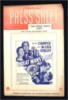 Paramount Press Sheet The Great Man's Lady