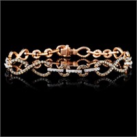 14K Rose Gold 1.69ctw Fancy Color Diamond Bracelet