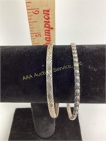 (2) sterling bangle bracelets 21 grams