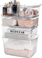 ANMINY 6PCS Clear Plastic Bins with Lids