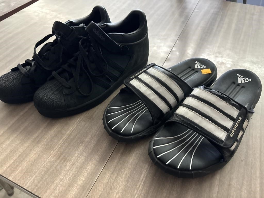 Adidas shoes and slides