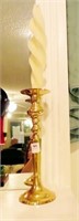 FIREPLACE DÉCOR-BRASS CANDLE STICKS, ARTIFICIAL