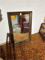 Glass mirror with frame