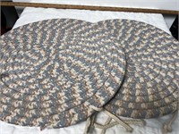 Pair Braided Chair Pads 16”