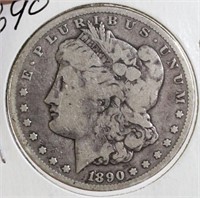 1890-CC Morgan Silver Dollar