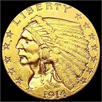 1914-D $2.50 Gold Quarter Eagle CLOSELY