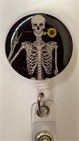 New peace skeleton badge reel