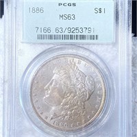 1886 Morgan Silver Dollar PCGS - MS63