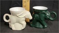 1991/93 Frankoma GOP Elephant/Donkey Mugs