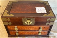 403 - VINTAGE CHEST W/ BRASS DETAILS (N)