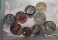 9 Small Swirl Marbles
