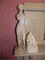 Marble Statue and a smaller statue