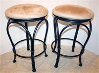 Bar Stools with Metal base & Suede Like