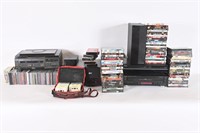 VCR, Stereo System, DVDs, VHS, CDs