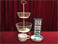 Basket, Trinket Box, Olive Dish & Mug