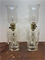 Pair of vintage electric hurricane lamps