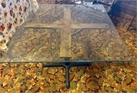 Vintage Pedestal Table with Glass Top