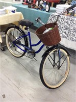 Raleigh ladies bicycle with basket and helmet