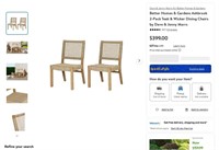 W8315  Marrs Teak  Wicker Dining Chairs 2 pack