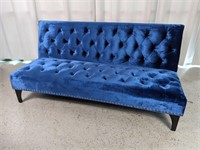 Blue Velvet Larissa Uphosltered Sofa Bed