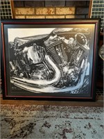 Harley Davidson Engine Print