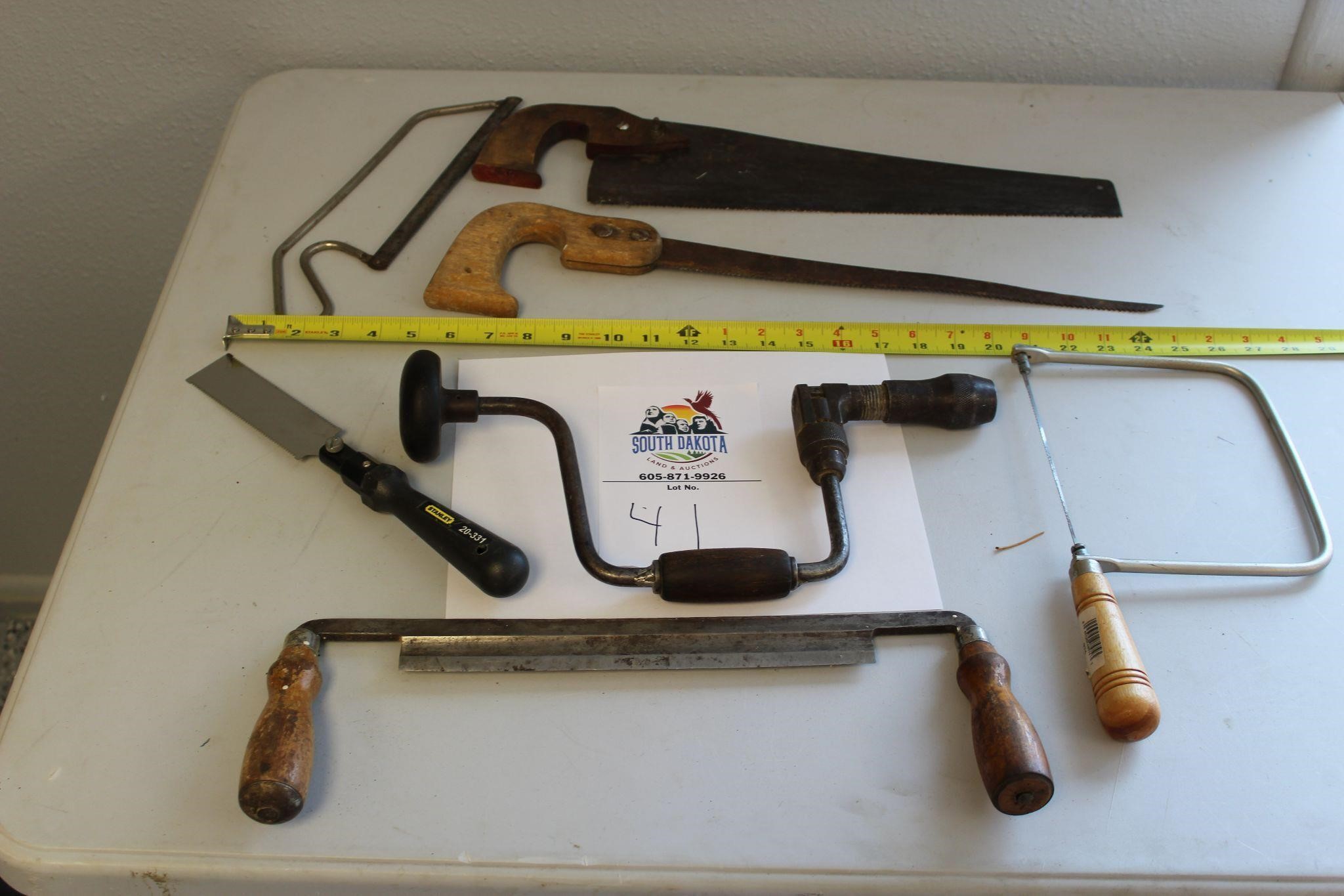 Lot of Hand Saws and Chisel