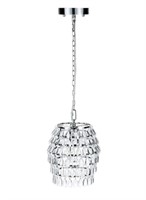 1-Light Chrome Tiered Pendant Ceiling Light