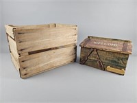 Vintage Wooden Crate & Mail Box