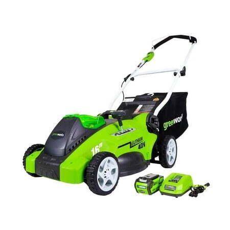 Greenworks 40V 16 Battery Push Lawn Mower