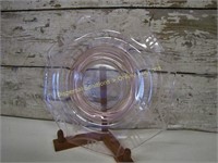 Pink Etched Glass Plate