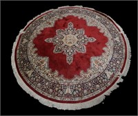 Silk Kashmir Persian Red Round Rug