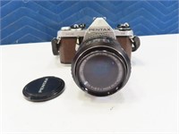 PENTAX model "ME SE" brn/slv vtg Camera + med Lens