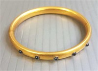 Victorian 14k gold bangle bracelet set with