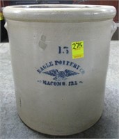 15 GALLON EAGLE POTTERY CROCK